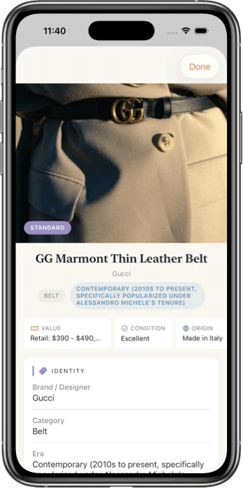 Fashion Identifier App Interface